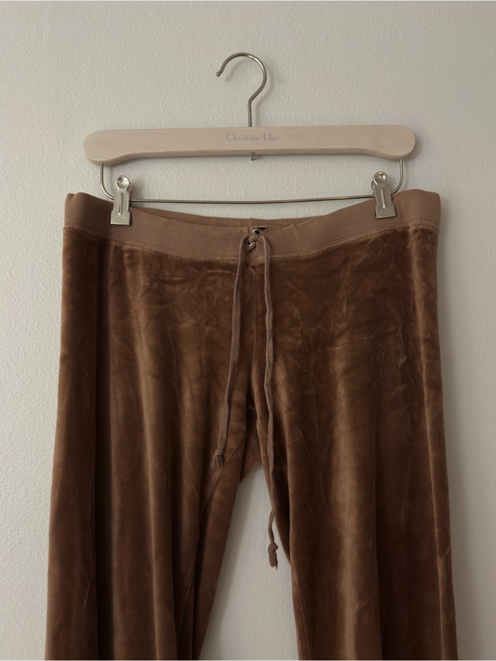 Vintage Y2K Juicy Couture Brown Velour Sweatpants Size Large - Picture 3 of 6
